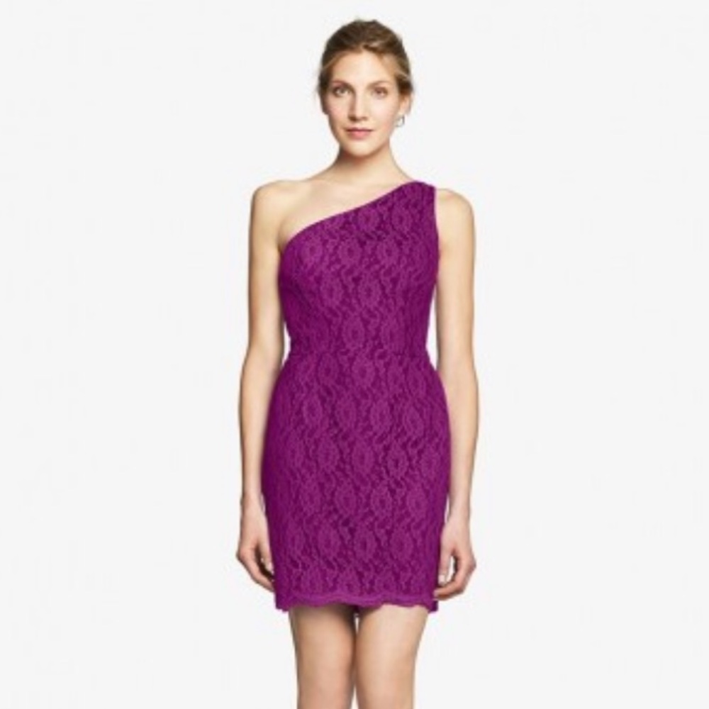 NWT Gather & Gown One-Shoulder Dress in Gala Lace